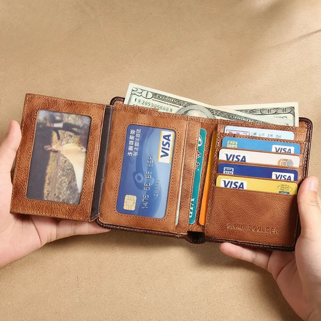Trifold Wallet With RFID and ID Window for Everyday Use - WO2MEN