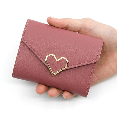 Wallet with Heart Clasp Threefold Card Holder Everyday - WO2MEN