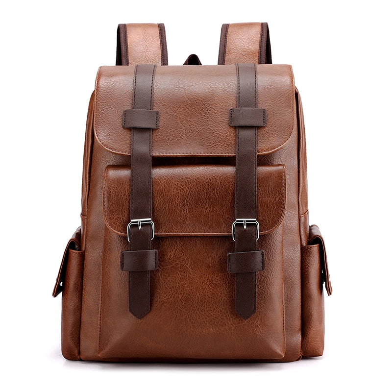 Backpack with Front Flap Buckle Straps and Side Pockets