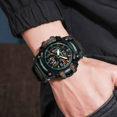 Sport Watch With Analog Digital Display Luminous Dial