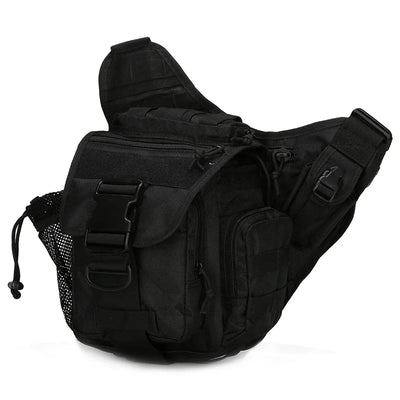 Outdoor Waterproof Camo Messenger Shoulder Bag - BK