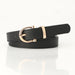 Classic Belt With Round Buckle For Dress And Jeans - Black