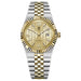 Wristwatch Automatic Calendar Honeycomb Pattern Dial - Silver Gold