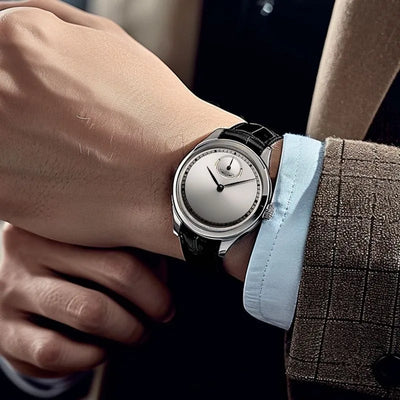 Refined Minimal Timepiece With Subdial Accent Profile