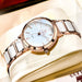 Watch with Clean Dial and Refined Link Bracelet Design - White