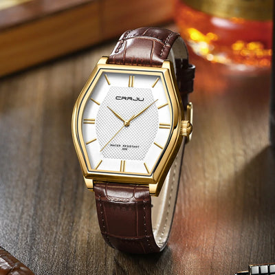 Tonneau Form Timepiece With Classic Band For Dailywear
