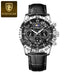 Cosmic Chronograph Timepiece With Night Sky Dial Design - Silver Black