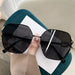 Sunglasses Square Oversized Frame Gradient Lenses - Black Grey