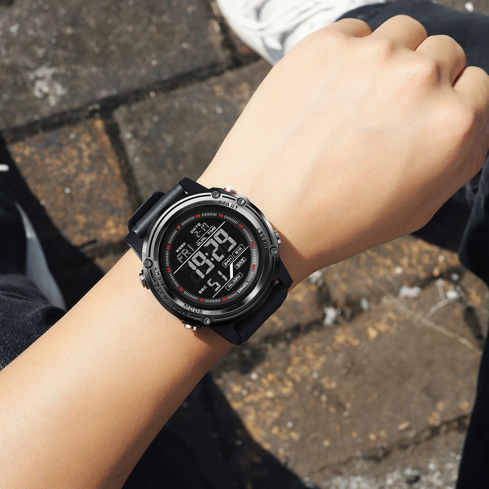 Digital Sports Watch LED Display Waterproof 50M