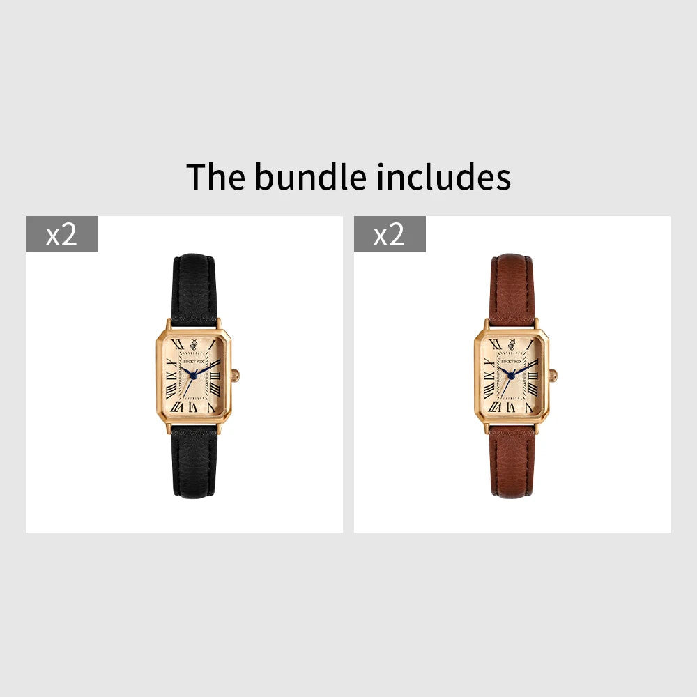 Retro Square Dial Wristwatch With Roman Numerals Grace