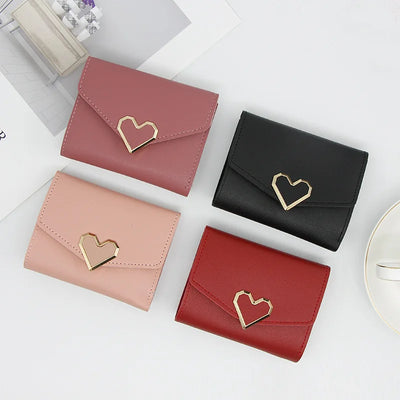 Wallet with Heart Clasp Threefold Card Holder Everyday - WO2MEN