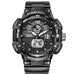Rugged Dual Display Sports Watch with World Time - Black