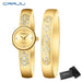 Elegance Quartz Watch With Diamond Dial And Bracelet - Golden