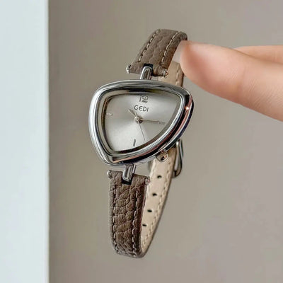 Asymmetrical Dial Watch Quartz Movement Elegant