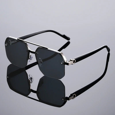 Sunglasses Oversized Semi Rimless Frame Signature Lux - WO2MEN