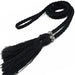Elegant Braided Rope Tassel Belt for Women Waist - Black