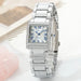 Watch with Roman Numeral Dial Crystal Accents - Silver Big