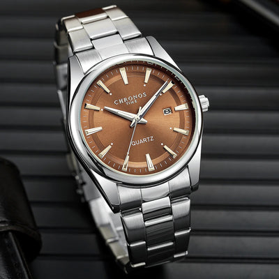 Luxury Quartz Wristwatch for Men with Date Display