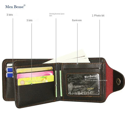 Skull Crest Bifold Wallet With Card Slot Organization
