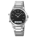 Chronograph Watch with Analog Digital Display - Silver Black