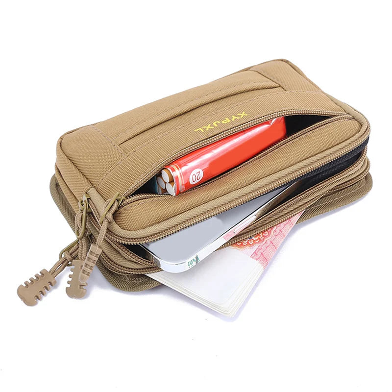 Waist Pack with Two Zippered Pockets Box Shape