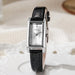 Wristwatch with Rectangular Case Quartz Movement - Silver