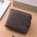 Compact Card Wallet With Snap Closure And Coin Pocket - Coffee