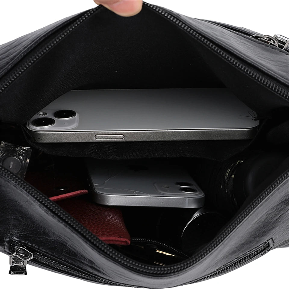 Shoulder Crossbody Bag with Front Zipper Pockets