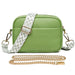 Soft Box PU Leather Crossbody Bag Zipper Closure - Green