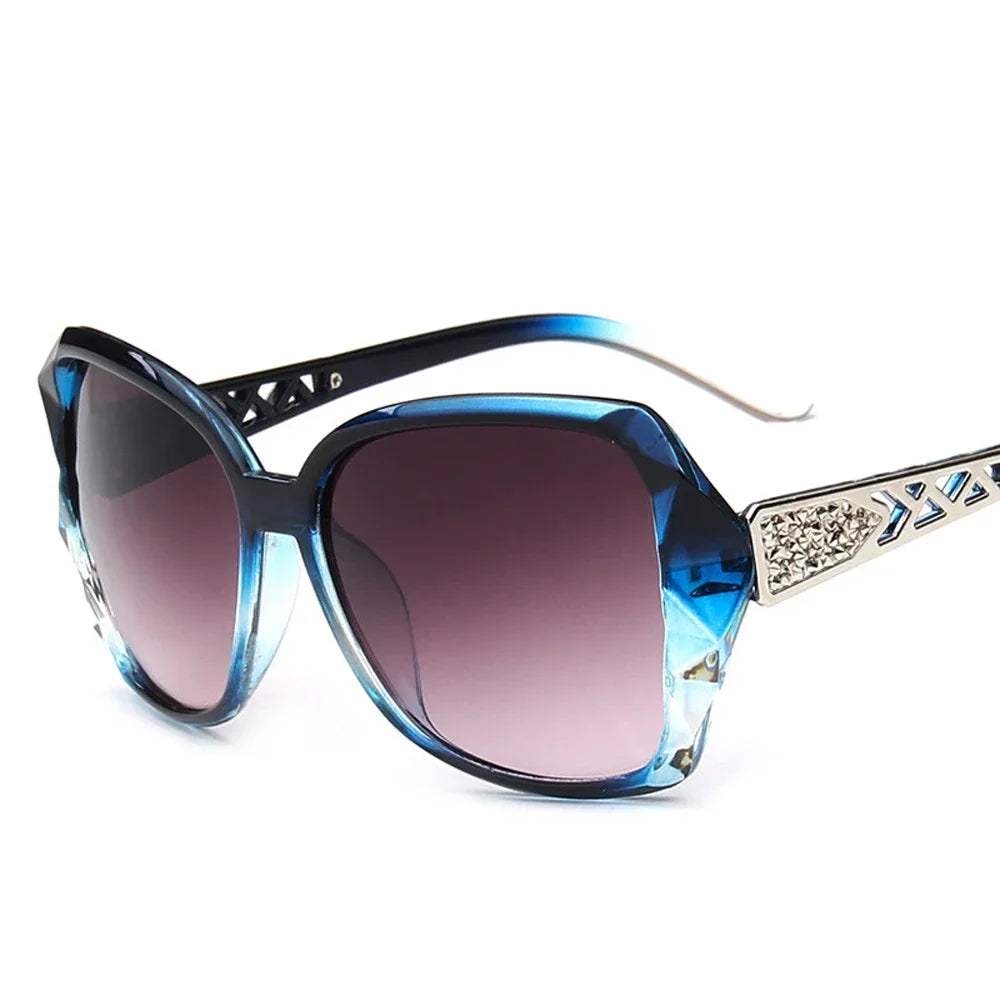 Square Sunglasses Crystal Embellished Temple Frame
