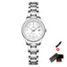 Elegant Wristwatch with Date and Luminous Dial - White