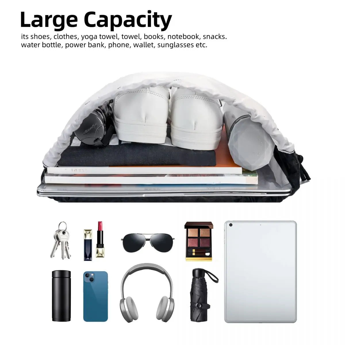 World Flags Drawstring Backpack Unisex Travel Bag