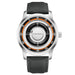 Planet Design Floating Magnetic Pointer Watch - Silver Leather