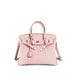 Lock Buckle Pebbled Tote With Structured Silhouette - Light Pink