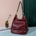Backpack with Front Zip Pocket And Large Capacity - Wine Red