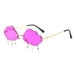 Cloud Rimless Sunglasses With Lightning Pendant - Green V5