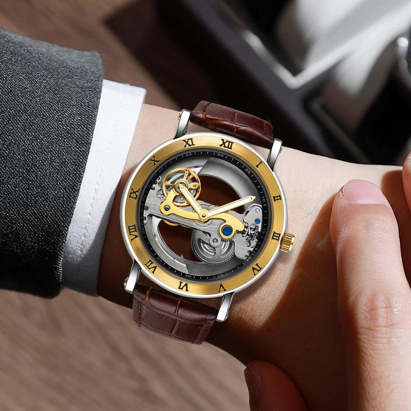 Skeleton Mechanical Wristwatch with Automatic Movement