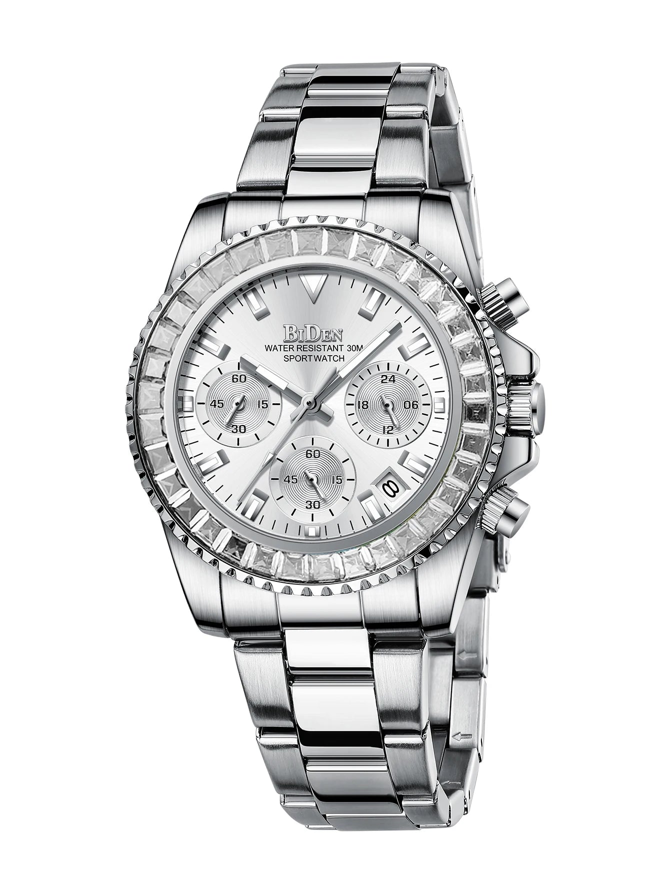 Elegant Chronograph Watch with Calendar and Stopwatch - Other