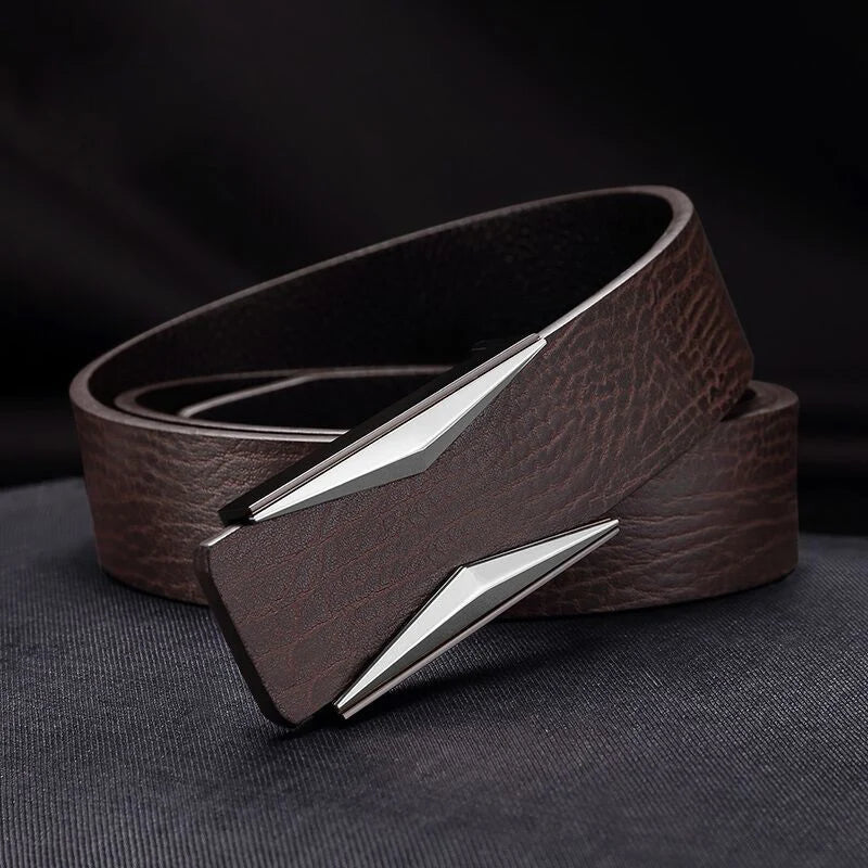 Belt with Geometric Buckle for Smart Formal Wear