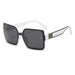 Luxury Square Sunglasses with Gradient Lenses - White