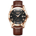 Quartz Movement Watch with Date Function Elegant Dial - Rose Gold Black V2