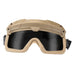 Tactical Goggles with Helmet Mode And Head Mode - Tan Black Lens