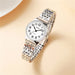 Elegant Round Dial Quartz Wristwatch with Folding Clasp - Silver White