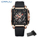 Skeleton Square Chronograph Timepiece With Subdials - Black Rose