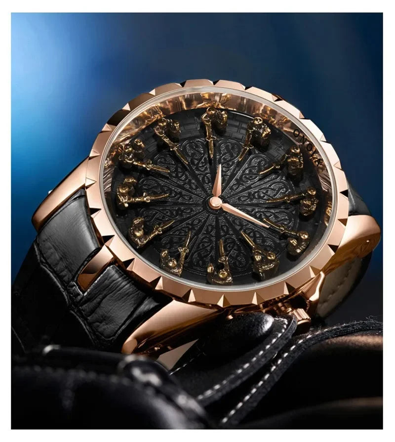 Watch with Intricate Dial Art and Quartz Movement