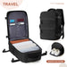 Cabin Size Travel Backpack With Shoe Compartment Deluxe - Black