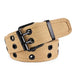 Belt with Grommet Eyelets And Adjustable Buckle - Beige