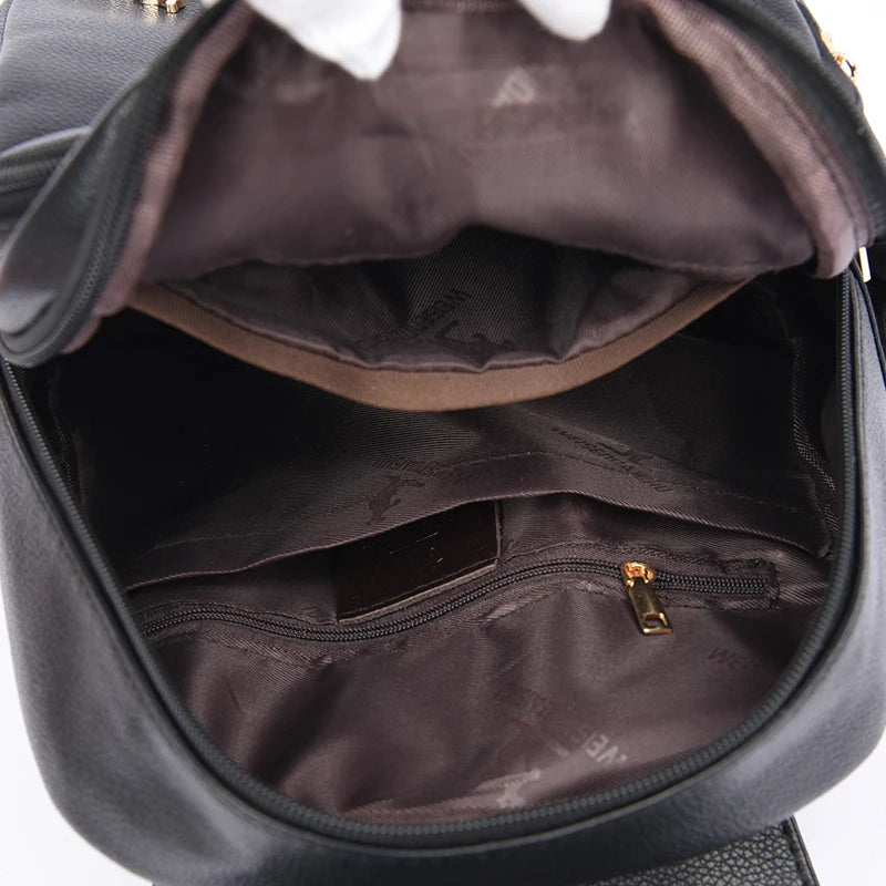 Backpack with Cat Charm Front Zipper Pocket Feature