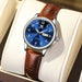 Women Stainless Steel Watch with Date Window Classic - Brown Blue