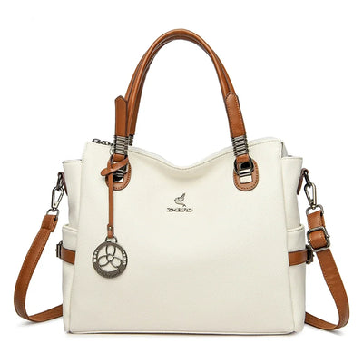 Handbag with Crossbody Strap Designer Bag Luxury - Beige